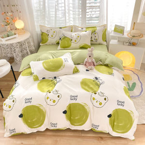 Washed Cotton Flannel Bed Set 4 Pieces