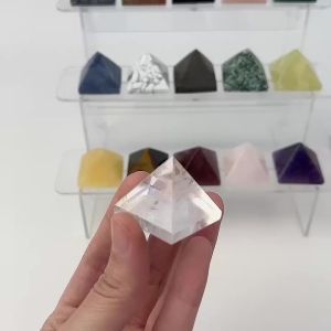 Đồ Trang Trí Hình Kim Tự Tháp Đá Tự Nhiên - Kim Tự Tháp Năng Lượng Reiki Từ Thạch Anh Tím Thạch Anh Hồng Đá Obsidian Quà Tặng Trang Trí Nhà Cửa