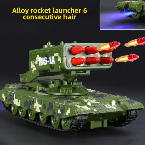 Alloy Missile Launching Toy Tank Rocket Artillery Spray Model Childrens Toy Gun Car Gift for Boys Static Model Military War Tank