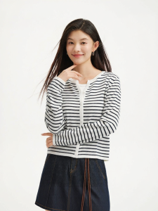 Hotwind | Classic Stripes Spring New Womens Cardigan Sweater