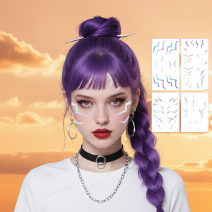 4pcs KPop Demon Hunters Rumi Temporary Tattoos for Women Realistic Fake Disposable Stickers Body Art Decals