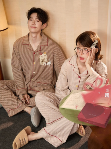 GONGDIE | Sausage Dog Pattern Cotton Long Sleeve Pajamas