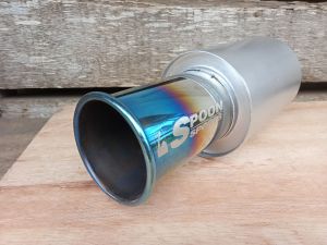 Knalpot Racing mobil  spoon  biru / blue suara bass untuk mobil carry yaris gran max ayla calya timor dll