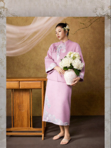 plusmall | New Chinese Style Double Faced Wool Rabbitsilk Blend Set