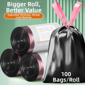 Tearable Drawstring Reinforced Handheld Automatic Closure Trash Bags