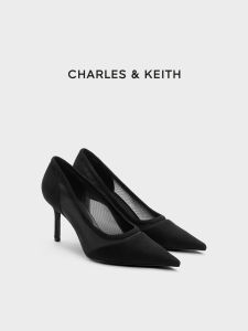 Charles & Keith | Autumn New Fashion Pointed Toe Mesh Patchwork High Heels
