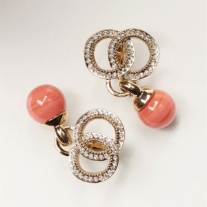 Hoa Tai Vòng Đôi Bằng Ngọc Bích Đỏ Tự Nhiên Trang Sức Thời Trang Kiểu Dáng Cổ Điển Trang Sức Không Cần Khoan Trang Sức Tai