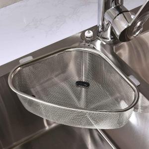 Stainless Steel Kitchen Sink Strainer Triangle Drain Basket Vegetable Washing Basket Leftovers Filter Net Home Use Metalware