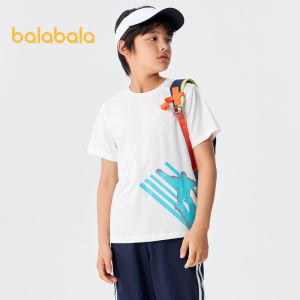 Balabala Kids Short Sleeve T Shirt Boys Cuhk Kids 2024 Summer Fashion Print Base Shirt