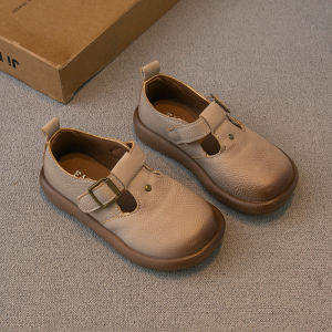 Girls Leather Shoes 2024 Spring & Fall New Childrens Shoes Little Girl Princess Shoes Soft Bottom Gommino Flats Childrens