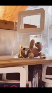 FAMILY`S CHOICE PVC HandbagSmall Square Handle transparent Plastic Bag Net Red Handbag Candy Christmas Gift PVC Handbag