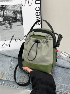 Casual Versatile Lightweight Egg Shaped Water Bottle Phone Bag Crossbody Mini Drawstring Bag for Daily Use Teenagers Fashion