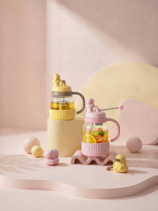 BUYDEEM | Tea and Water Separation Large Capacity Glass Cup for Women