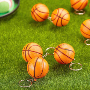PU Leather Soft Foam Sponge Ball Keychain Football Basketball Soccer Squeeze Anti-stress Ball Toys Anti-stress Ball Shake