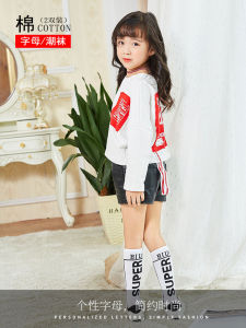 Fashion Kids Alphabet Trendy Socks Girls Mid-Calf Length Socks South Korea Long Cotton Socks Boy Student Thigh Stocking Boys