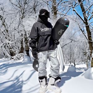 Keepmoney American Style Mens Snowsuit Outdoor Waterproof Warm Skiing Clothes Set Womens Snow Outfit Fleece Lined Windproof