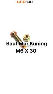 Baut Mur Kuning M6X30 Segela Keperluan Baud Bolt Nut M 6 X 30 M6 6X30