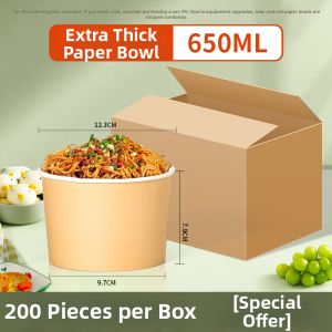 YINGXIKE | Disposable Food-grade Heat-resistant Paper Bowls With Lids Spoons