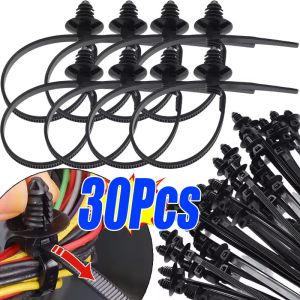 30ชิ้นในรถยนต์ไนลอนหัวเกลียวผูกที่เก็บสายไฟคงที่สายคลิปเข็มขัดล็อคตัวเองผูกท่อรถยนต์สายไนลอนยึดซิป