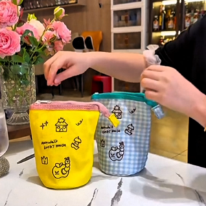 ถุงดินสอผ้าคอตตอน น่ารักสไตล์มินิมอล กล่องใส่เครื่องเขียนจัดระเบียบได้ ATTCH