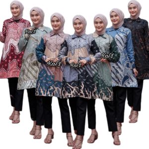 Tunik Batik Terlaris Atasan Batik Murah Baju Kantor M L XL XXL