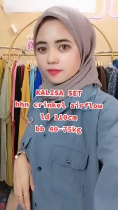 RATI-KALISA SET Setelan Wanita Crinkle Airflow LD 110 Kancing Aktif Terlaris Nyaman Dipakai Bisa COD by Mumh Fashiob Solo