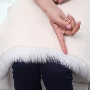【In Stock】White Super Soft Fluffy Carpet Faux Sheepskin Fur Rug Furry Chair Cover Seat Pad Anti Slip Floor Mat For Home Office Dining Room Chair Tatami Sofa Cushion