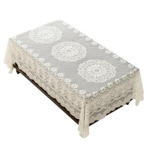 White French Vintage Lace Tablecloth