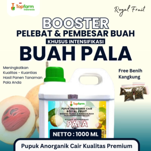 Pupuk Pala Topfarm / Pupuk Pelebat Buah Pala / Pupuk Tanaman Pala Cepat Berbuah / Pupuk Penyubur Pohon Pala / Booster Pembesar Buah Pala / Pupuk Buah Pala Terbaik