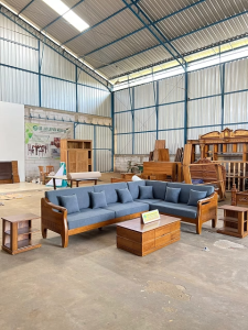 Sofa tamu minimalis full kayu jati asli