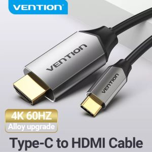 Vention Type C To Cáp HDMI 4K 60Hz Thunderbolt 3 2.2 Cáp Video With Phone To Cáp HDMI Tivi Cáp HDMI For Samsung Galaxy S10/S9 Huawei Mate 20 P20 USB Chuyên Nghiệp C Cáp HDMI Cellphone Laptop
