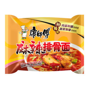Kangshifu Red Burned Beef Noodles Spicy Pickle Flavor Bagged Instant Food 24 Packs Convenient Noodles Soup Quick Meal Snack
