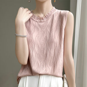 SHEHAN | Round Neck Sleeveless Ice Silk Thin Top Plain Tank Inner Match Female Slim Summer