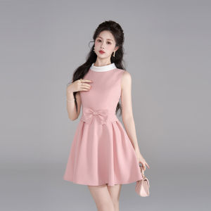 Palglg | Đầm Hô Biển Mùa Hè Màu Hồng Không Tay Sweet Elegant
