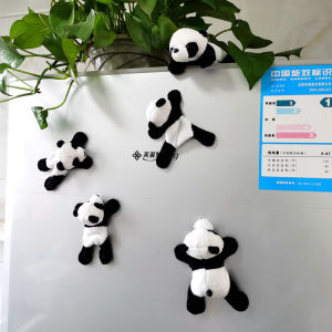 Stuffed Panda Refridgerator Magnets Creative Cute Gift Gift Chengdu Tourist Souvenir Toy Little Doll Magnetic Sticker