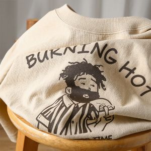 Japanese-Style Retro Funny Fun Pure Cotton Short Sleeve T-Shirt Womens Summer Loose Chic Hong Kong Style Half Sleeve T-shirt Top Clothes