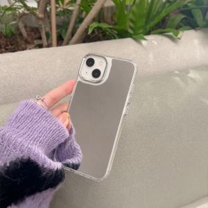Makeup Mirror Transparent Phone Case for IPhone 11 17 Pro Max 12 13 14 Pro Max 15 Pro Max 16 Pro Max Plating Shockproof Cover Csaing for iphone Air