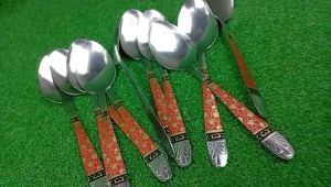 Sendok dan Garpu Makan Stainless Set 1 Lusin Murah