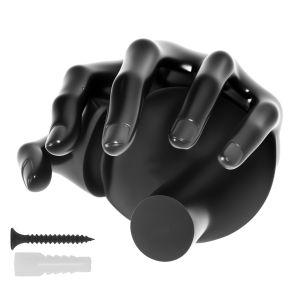 Creative Toilet Roll Paper Holder Resin Black Palm-Design Wall Mount Tissue Towel Dispenser Organizer for Home Kitchen Bathroom