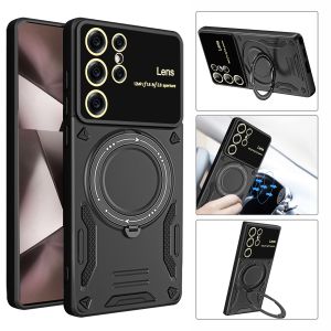 Ring Phone Case for Samsung Galaxy S25 S26 Ultra S24 S23 S22 Plus SAM A07 A17 A16 A26 A36 A56 A06 Magnetic Wireless Charge Cover