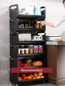 [Fresh] Fruit and Veg Basket with 360*Wheels Steel Kitchen MicrowaveOven Storage Rack Mesh Storage Basket果蔬透气篮