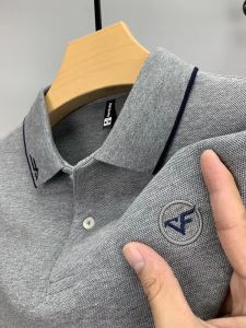 Pure Cotton Polo Shirt Embroidered Loose Short Sleeve Business Casual Summer New Style Mens Premium Half Sleeve T-Shirt