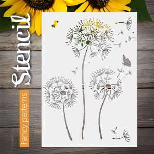 1PC A4 Dandelion Stencil for Wall Art DIY Painting Scrapbooking Furniture and Fabric Decoration – Reusable PET Template