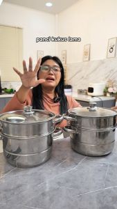 [SUS 401] freemir Panci Kukus 2 in 1 Stainless Steels 401(food grade) Tutup Kaca Induction Bottom