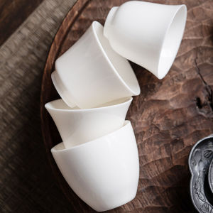 Pure Color Large Ceramic Tea Cup by Lamp Pear Dehua County Main Production Ceramic Accessories for Personal Use and Gongfu Tea Making