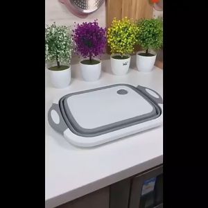 Chopping Board Foldable Multi Function Kitchen Chop Board Bathroom Kitchen Wash Basin with Drain Basket