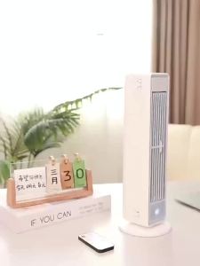 Tower Fan Strong Wind Cooling 3600mAh Bladeless Portable Air Conditioner with Remote Control Quiet 5 Speeds for Home Office Room