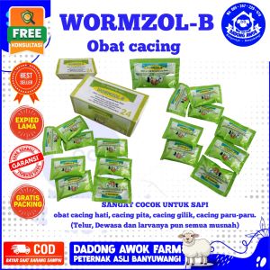 obat cacing sapi WORMZOL B 1 BOLUS SACHET - Obat Cacing Cacingan Sapi Kerbau Kuda - WORMZOL K