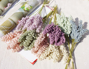 6Pcs Artificial Flower Millet Flower Small Fresh Grass Simulation Flower Garden Home Decoration Wedding Photography Accessories