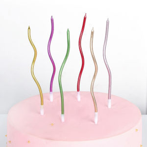 B.F. 6pcs Colorful Spiral Candle Twisty Birthday Candles for Birthday Wedding Party and Cake Decoration
